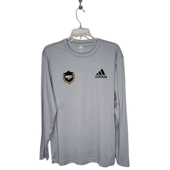 Adidas Men's Soccer Jersey Size L Long Sleeve Grey - Picture 1 of 7